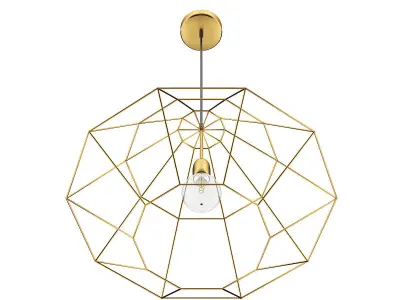 Golden Wire Ceiling Lamp 3D model