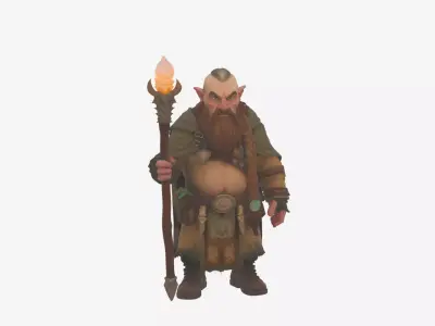 Highly Detailed World of  Dwarf Mage 3D ModelAdventurous Nimble 3D model