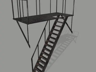 Fire Escape Low-poly 3D model