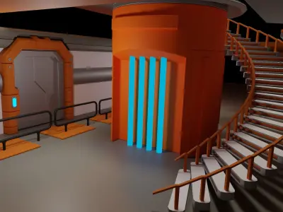 scifi corona virus research centre Low-poly 3D model