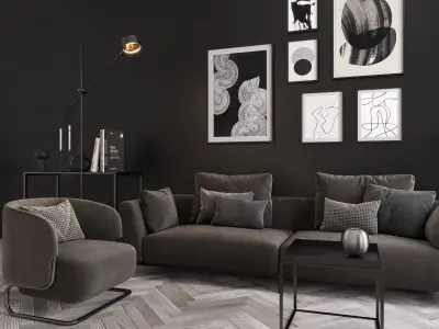 livingroom scene 02 3D model