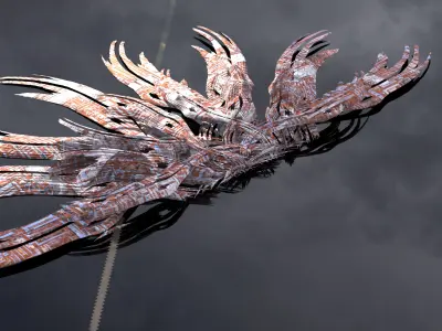 Sea Flower sci fi sculpture 2 Low-poly 3D model