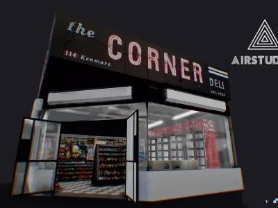 Corner Store Low-poly 3D model