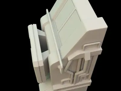 Sci fi Computer Terminal - Space Bunker Low-poly 3D model