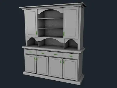 BUFFET hutch with doors 3D model