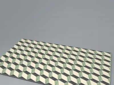 20x20cm floor tiles in a rhombus design  Low-poly 3D model