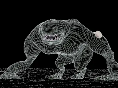 Ben 10  Wildmutt Rigged Low-poly 3D model