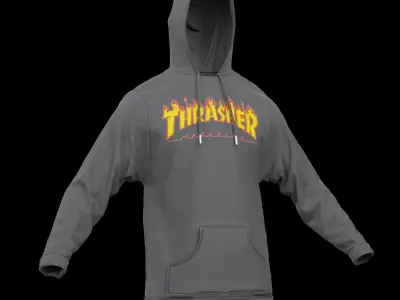Trasher Skater Hoodie Low-poly 3D model