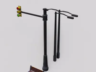 City Stuff Low-poly 3D model