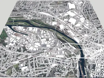 Cityscape Mulheim an der Ruhr Germany 3D model