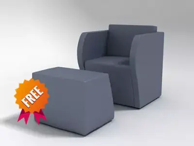 Armchair simple bridge Free 3D model