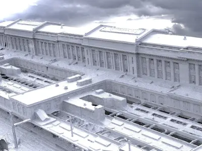 Train Station mid size 3D model