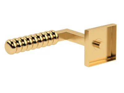 Rose Door Handle Brass 3D model