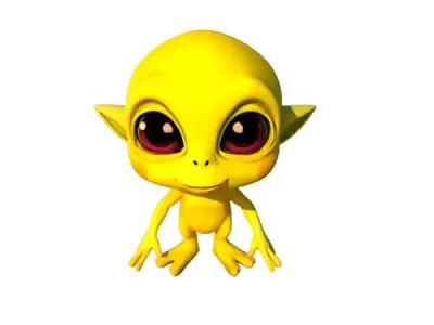 Adorable Alien 3D Character  Low-poly 3D model