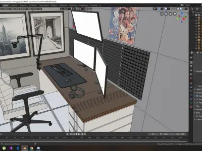 gamer room Low-poly 3D model
