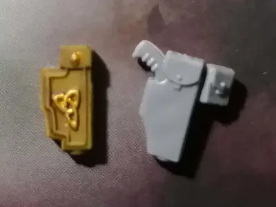 Pistol holster and pouch accessories for space viking wolves 3D print model