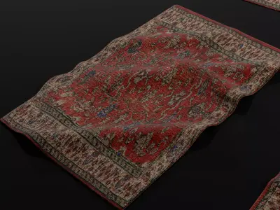 Traditional Turkish rug 3D model