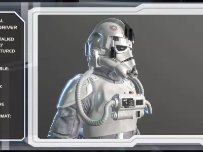 Imperial AT-AT pilot Low-poly 3D model