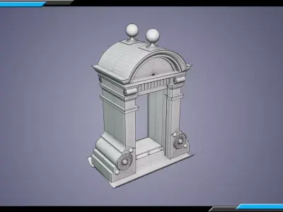 Building Architecture Element Textured Base Mesh 01 Low-poly 3D model