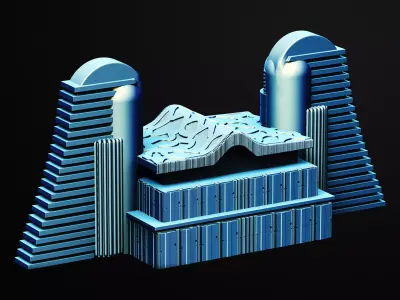 The Twin Arches Of Aeon Building Scifi 3D Printable STL File 3D print model