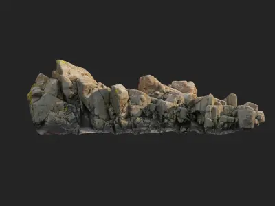 3d scanned rock cliff A2 3D model