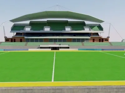 Sydney Olympic Park Hockey Centre Low-poly 3D model