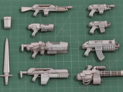 Grimdark Space Weapons Collection 3D print model