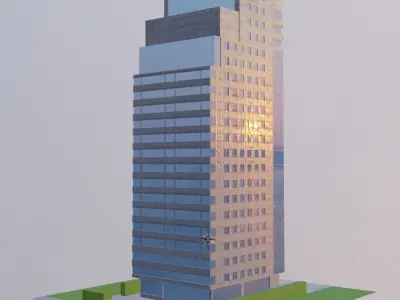 skyscraper building 3d model Low-poly 3D model purchase