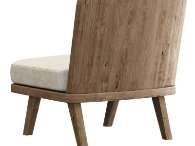 Alexa wooden chair  Low-poly 3D model