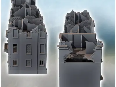 European House Set Arnhem Netherlands ruined version - World War 3D print model
