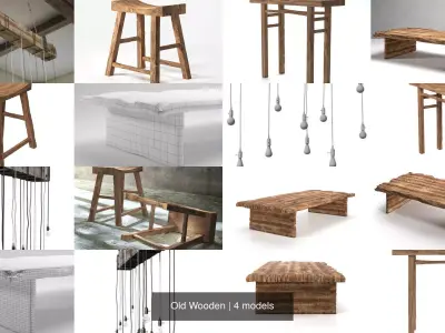 Old Wooden 3D Model Pack