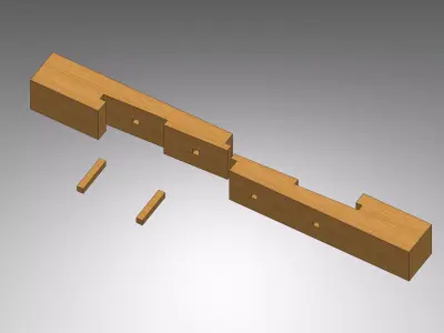 Okkake Daisen Tsugi - Classical Japanese Wood Joint  Free 3D model