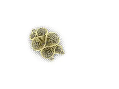 pendant53 gold leaf brooch 3D print model