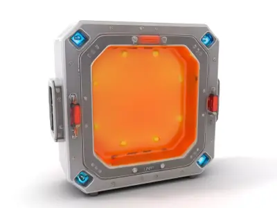 Futuristic SciFi Container Model Pack with LED Lights Low-poly 3D model