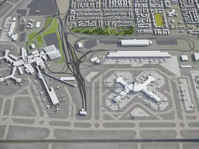 Las Vegas - McCarran International Airport - LAS Low-poly 3D model