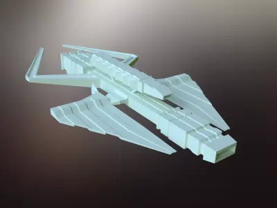 Sci-Fi War spacecraft Low-poly 3D model
