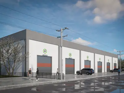 Prefabricated shop and warehouse project 3D model