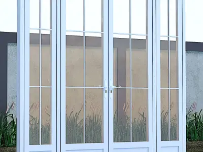 Wooden And Glasses Door Design  3D model