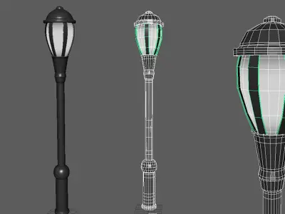 Cartoon Street Light 3D model