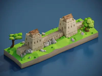 Great Wall Low-poly 3D model