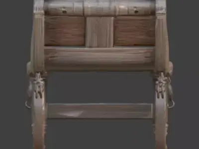 Viking Wooden Sled 3D Model v04 Low-poly 3D model