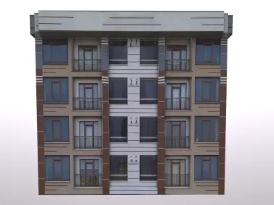 Architectural Building-3 Low-poly 3D model