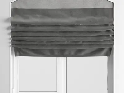 Roman curtains and a plastic window 3D model