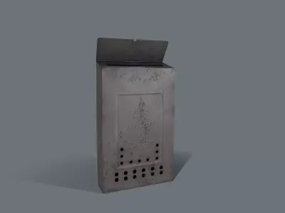 MailBox metal box with holes Low-poly 3D model