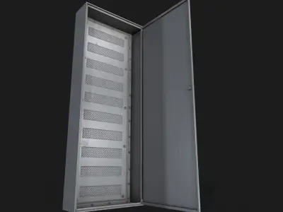 3 Modular Electric Boxes and 6 Interior Parts Low Poly PBR Low-poly 3D model