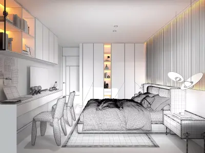 Modern bedroom 3D model