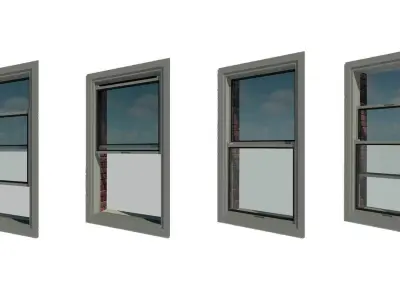 Double Hung Vertical Slide Window 3D model
