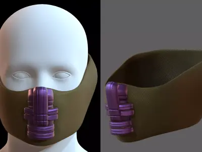 Gas mask helmet 3d model scifi Low-poly  Low-poly 3D model 145