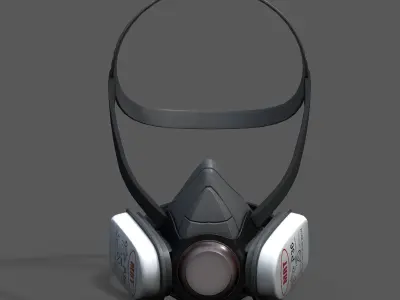 Gas mask helmet scifi futuristic mask protection  Low-poly 3D model