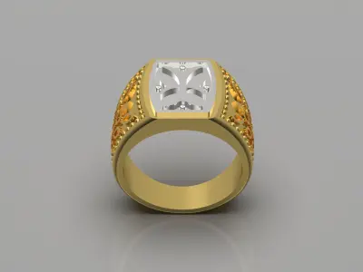 man gold ring mr0111 3D print model